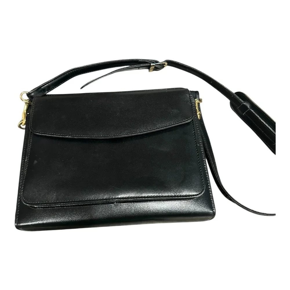 Franklin Quest Full Grain Aniline Leather Planner Organizer Carry Case Zip Black